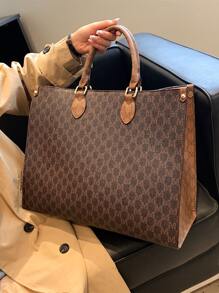 Dedoo Autumn/Winter Fashion Printed, All-Season Versatile Travel & Shopping Tote Bag, Extra Large Capacity Vintage Geometric Pattern Handbag, Classic Crossbody Bag, Women's Large Capacity Work Bag, Retro Style Women's Backpack, Back To School, Large Capacity, Business Casual, Portable & Lightweight, Suitable For Teenagers, Women, College Students, Young Professionals, Perfect For Back To School, Middle School, High School, Work, Business, Commuting, University, Office And More - Multicolor - View 6