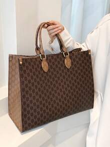 Dedoo Autumn/Winter Fashion Printed, All-Season Versatile Travel & Shopping Tote Bag, Extra Large Capacity Vintage Geometric Pattern Handbag, Classic Crossbody Bag, Women's Large Capacity Work Bag, Retro Style Women's Backpack, Back To School, Large Capacity, Business Casual, Portable & Lightweight, Suitable For Teenagers, Women, College Students, Young Professionals, Perfect For Back To School, Middle School, High School, Work, Business, Commuting, University, Office And More - Multicolor - View 8