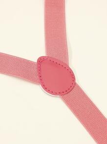 Men Solid Bow Tie & Suspenders - Rusty Rose - View 3