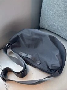 Minimalist Hobo Bag - Black - View 1