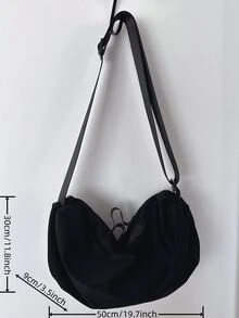 Minimalist Hobo Bag - Black - View 6