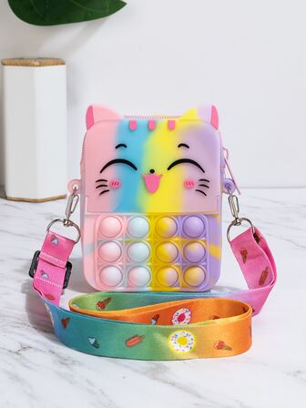 Mini Bolsa Cruzada Divertida De Burbujas De Gato