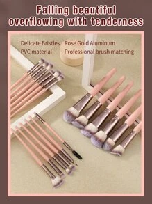 18pcs Makeup Brush Sets Premium Synthetic Hair Eyeshadow Blending Brush Sets Cosmetics Tools For Face And Eyes,Brush Set,Makeup Brush Kit,Make Up Brush Set,Make Up Set Complete,Makeup Brush Set,Complete Makeup Kit,Brush Kit,Brushes Makeup Set,Makeup Gift Set,Set - Baby Pink - View 5