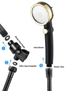 1pc Shower Head & 1pc Shower Head Holder & 1pc Solid Hose - Multicolor - View 4