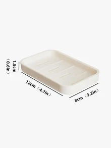 1 pieza Jabonera doble capas drenaje - Blanco - Ver 3