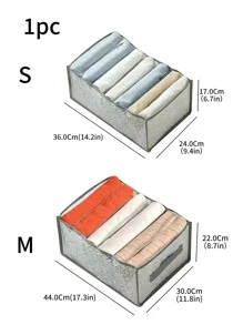 1pc Floral Pattern Clothes Storage Box, Multifunction Pants Storage Box For Home - Grey - View 4