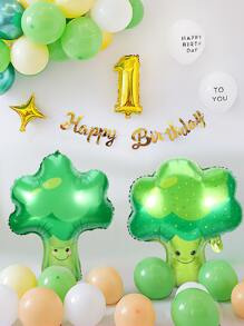 2入組卡通圖案西蘭花形狀小氣球