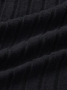 Manfinity BRENVOR 男士罗纹高领纯色T恤，夏季、秋季，长袖上衣