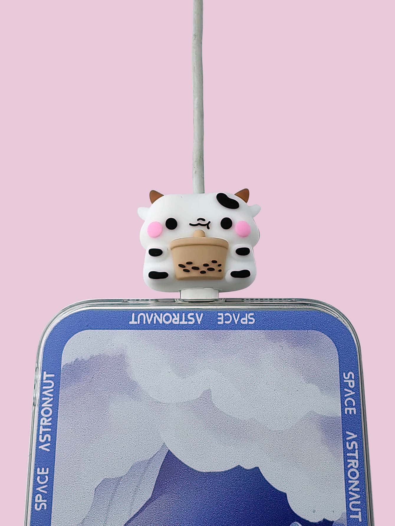 1pc Cartoon Cow Design Data Cable Protector - Multicolor - View 1
