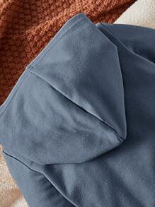 SHEIN 男嬰字母圖案連帽衫和運動褲 - 霧霾藍 - 查看 3