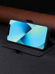 Thiết kế dạng ví trơn Bao đựng điện thoại dạng lật - màu đen - Xem 7