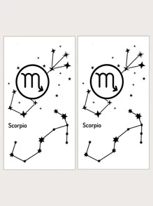 兩張天蠍座圖案紋身貼紙 - 黑色 - 查看 1