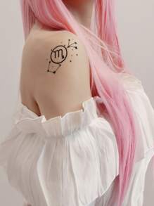 兩張天蠍座圖案紋身貼紙 - 黑色 - 查看 3