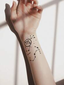 兩張天蠍座圖案紋身貼紙 - 黑色 - 查看 4