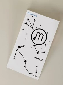 兩張天蠍座圖案紋身貼紙 - 黑色 - 查看 5