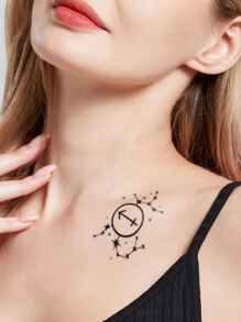2 hojas Pegatina tatuaje Sagitario - Negro - Ver 2