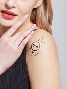2 hojas Pegatina tatuaje Sagitario - Negro - Ver 3