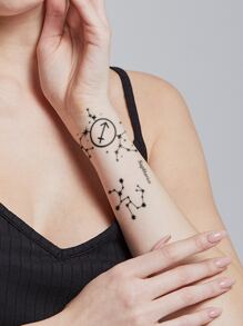 2 hojas Pegatina tatuaje Sagitario - Negro - Ver 4