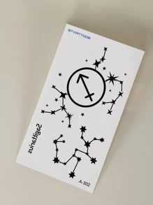2 hojas Pegatina tatuaje Sagitario - Negro - Ver 6