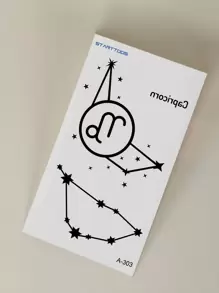 兩張摩羯座圖案紋身貼紙 - 黑色 - 查看 5