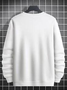 Manfinity Hypemode Men Cartoon Graphic Pullover - White - View 3