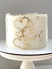 1 pieza Decoración de pasteles con diseño de corazón - Dorado - Ver 1