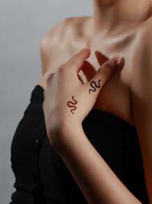 紋身貼紙套件，3 張蛇紋臨時紋身女士，紋身貼紙成人，逼真紋身蛇，適合女士和女孩 - 彩色 - 查看 1