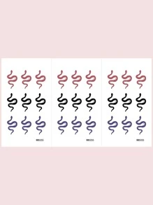 紋身貼紙套件，3 張蛇紋臨時紋身女士，紋身貼紙成人，逼真紋身蛇，適合女士和女孩 - 彩色 - 查看 2