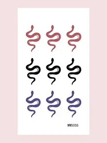 紋身貼紙套件，3 張蛇紋臨時紋身女士，紋身貼紙成人，逼真紋身蛇，適合女士和女孩 - 彩色 - 查看 4