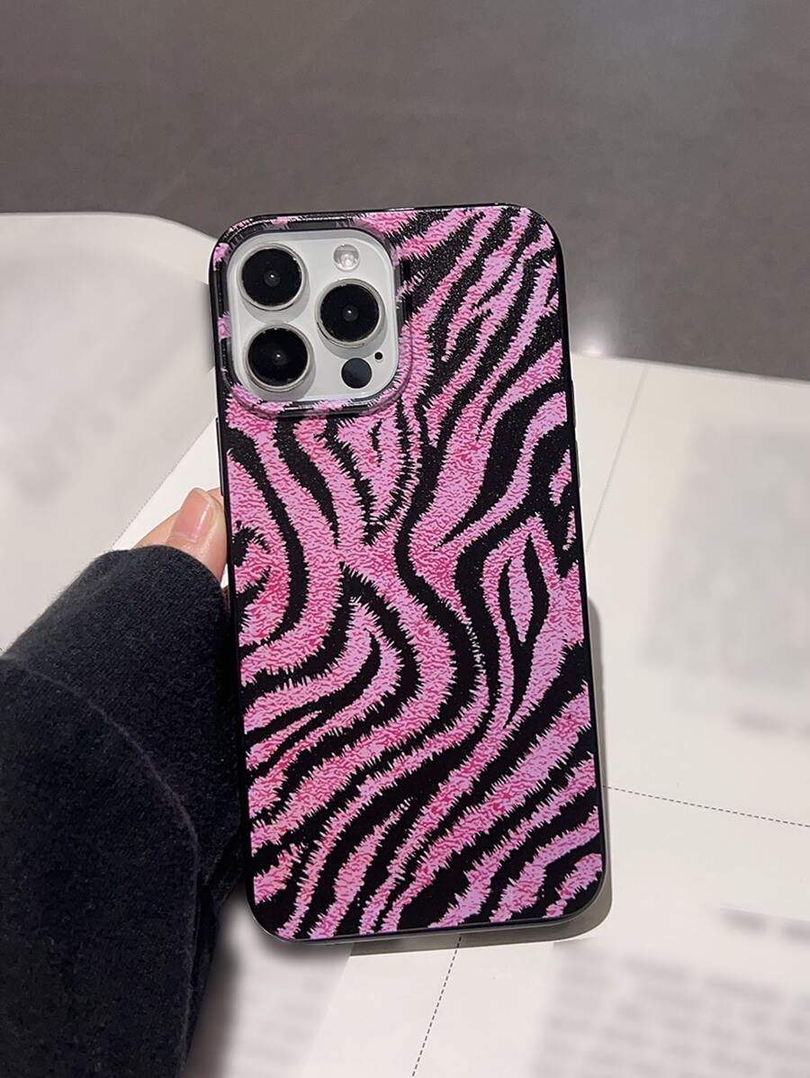 Funda para teléfono con patrón de rayas de cebra compatible con iPhone 15/15Pro/15Plus/15Promax - Multicolor - Ver 1