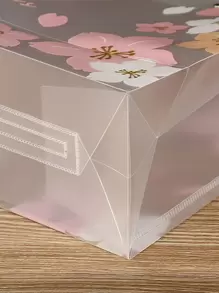 1pc Floral Pattern Gift Bag, Clear PVC Portable Gift Packaging Bag For Holiday Party Valentine Day - Multicolor - View 5