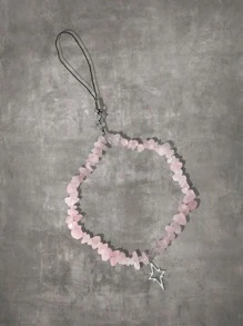 ROMWE Grunge Punk 星形裝飾手機掛繩 - 粉色 - 查看 1