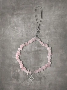 ROMWE Grunge Punk 星形裝飾手機掛繩 - 粉色 - 查看 2