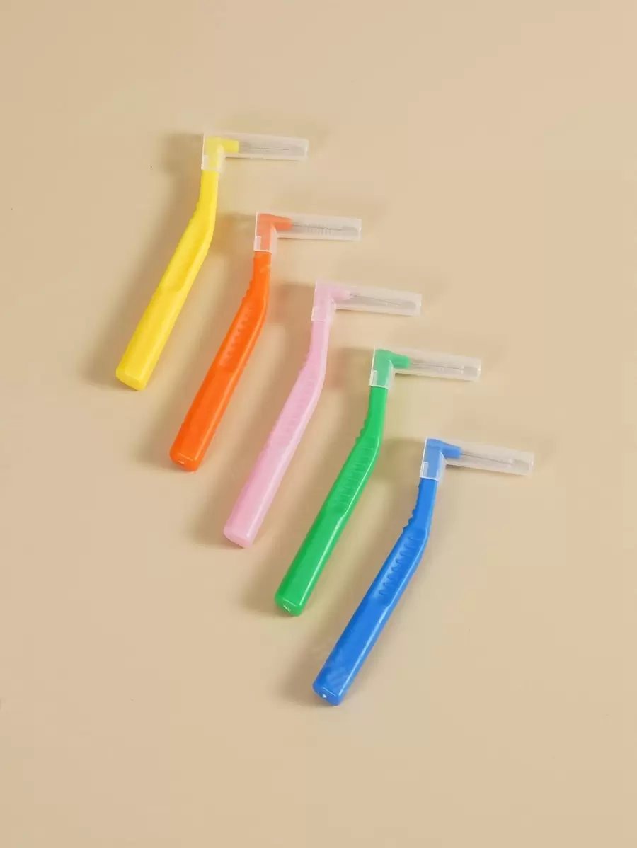 L形齒間刷適用於齒間清潔蛀牙牙齒清潔工具5入組