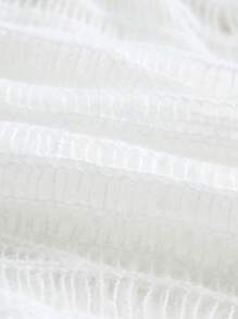 SHEIN ICON Trumpet Sleeve Ripped Crop Jumper - White - View 4