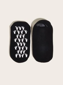 矽膠保濕緩解襪，1對高彈性吸收壓力襪，可重複使用蘆薈襪，隔夜水療襪，女士男士防滑凝膠後跟襪乾性皮膚乾燥腳粗糙皮膚，家庭足部護理，與您最喜歡乳液和麵霜一起使用 - 黑色 - 查看 3