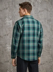 Manfinity Men Plaid Print Dual Pocket Shirt - Multicolor - View 2