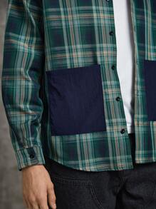 Manfinity Men Plaid Print Dual Pocket Shirt - Multicolor - View 5