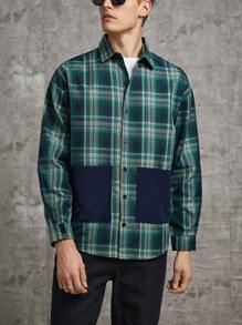 Manfinity Men Plaid Print Dual Pocket Shirt - Multicolor - View 6