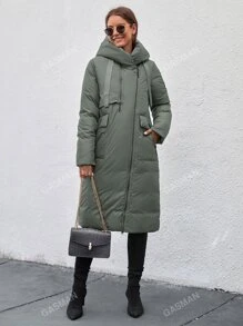 GASMAN Zip Up Drawstring Hooded Padded Coat