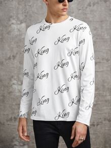 Manfinity Men Letter Graphic Tee - White - View 1