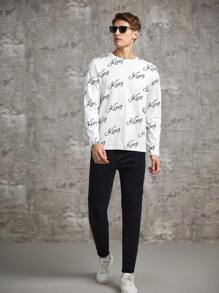 Manfinity Men Letter Graphic Tee - White - View 5