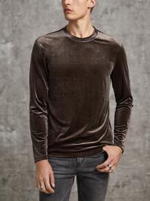 Manfinity Men Solid Crew Neck Tee - Coffee Brown - View 4