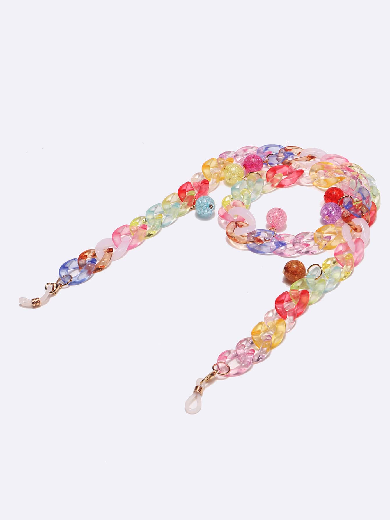 1 件透明彩色亚克力眼镜链，女士休闲度假