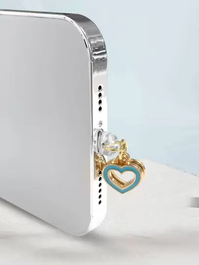 1入組愛心裝飾防塵塞與 iOS 兼容