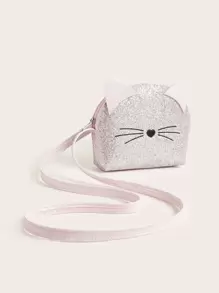 女孩獨一無二的淺粉色吉特可愛半圓形迷你斜挎包,日常使用禮物