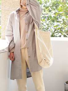 極簡風格大容量購物袋 - 米色 - 查看 6