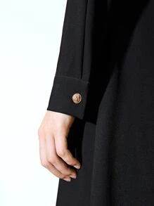 MOTF PREMIUM 雙排釦中長洋裝不附腰帶 - 黑色 - 查看 4