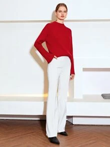 MOTF PREMIUM WOOL-MIX GLITTER SPLIT SLEEVE Jumper - Red - View 7