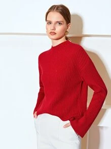MOTF PREMIUM WOOL-MIX GLITTER SPLIT SLEEVE Jumper - Red - View 8